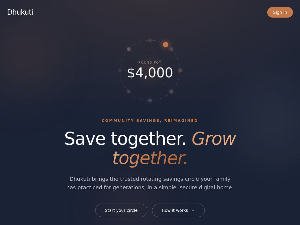 Dhukuti, digital rotating savings circle