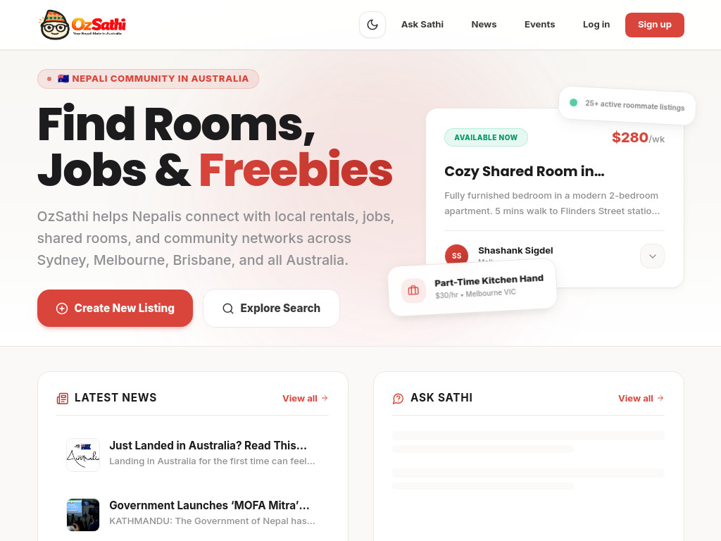 OzSathi, community marketplace for Nepalis in Australia